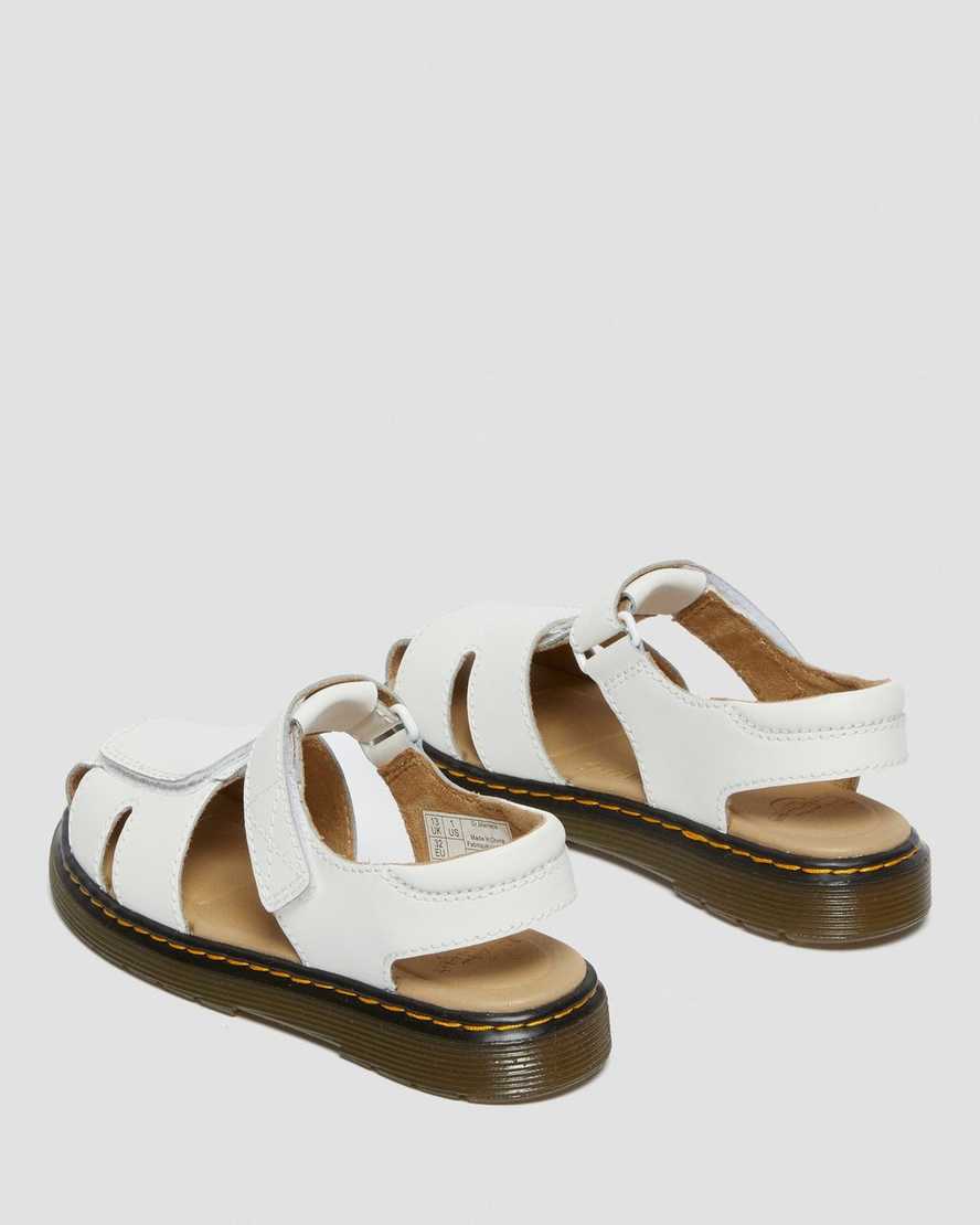 white dr martens moby ii velcro kids sandals