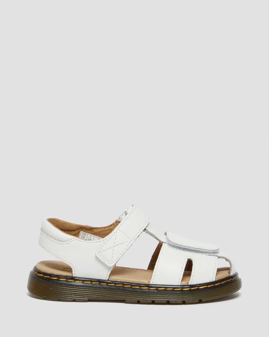white dr martens moby ii velcro kids sandals