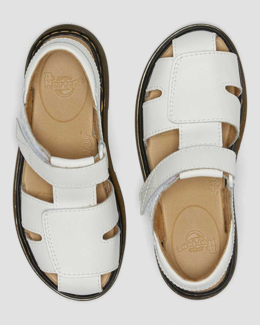 white dr martens moby ii velcro kids sandals