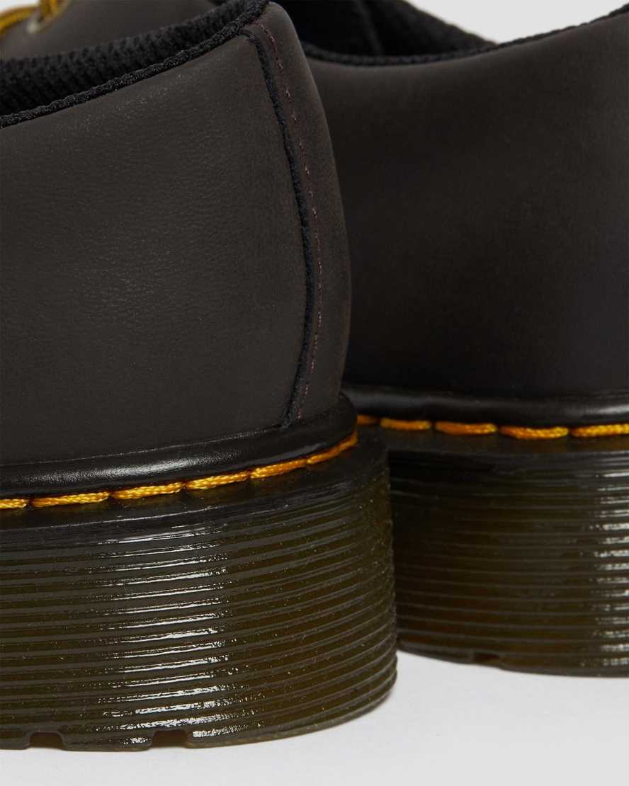 dark brown dr martens 1461 wildhorse kids shoes