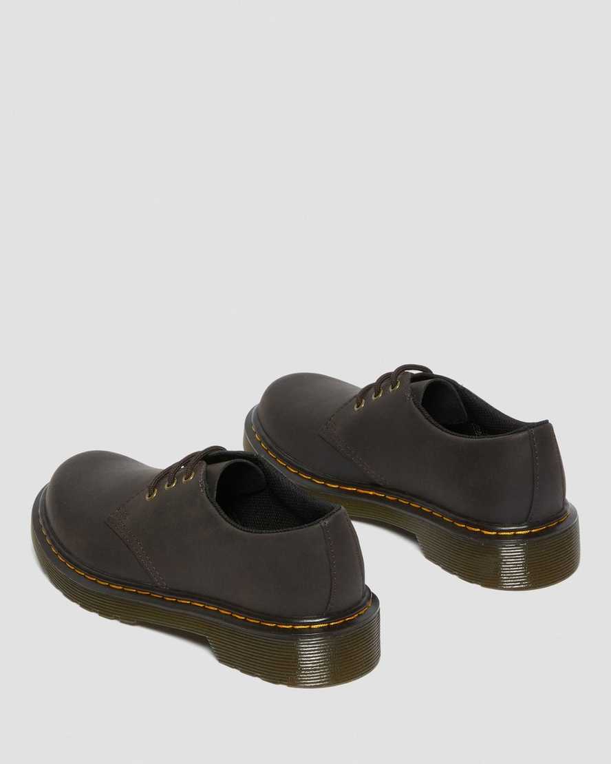 dark brown dr martens 1461 wildhorse kids shoes