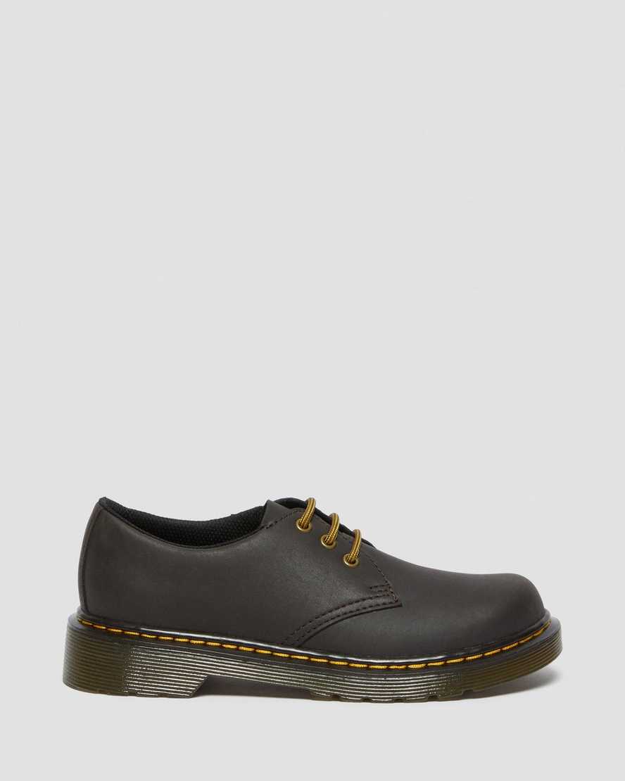 dark brown dr martens 1461 wildhorse kids shoes