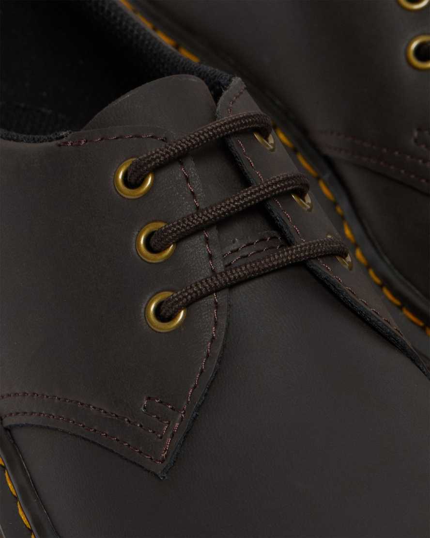 dark brown dr martens 1461 wildhorse kids shoes