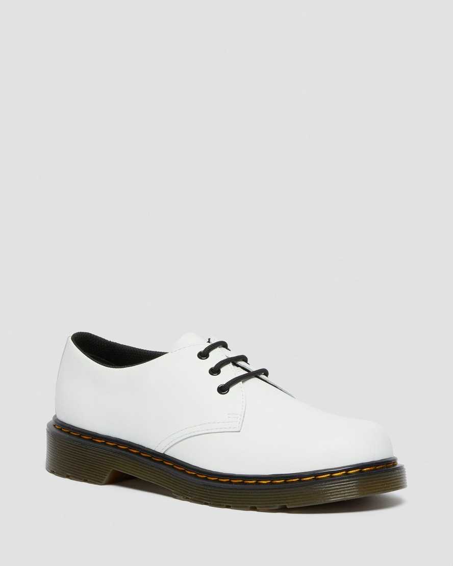 white dr martens 1461 lace up kids shoes
