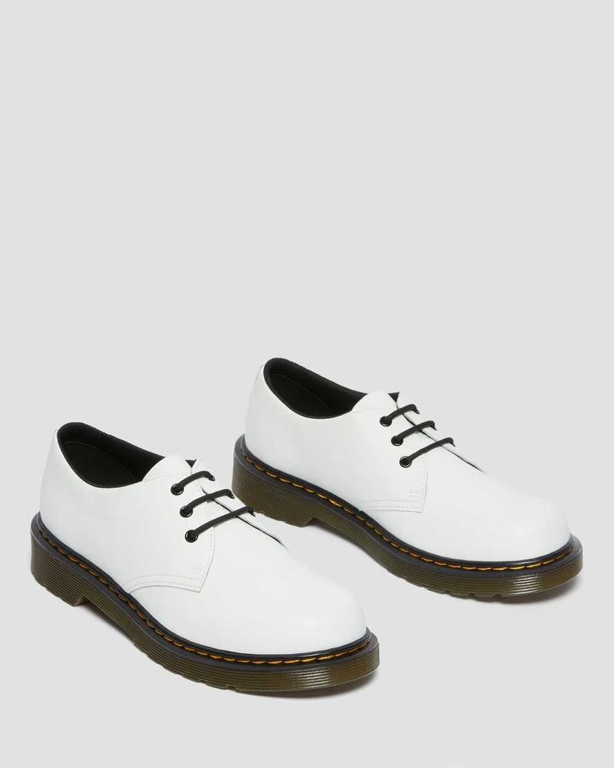 white dr martens 1461 lace up kids shoes