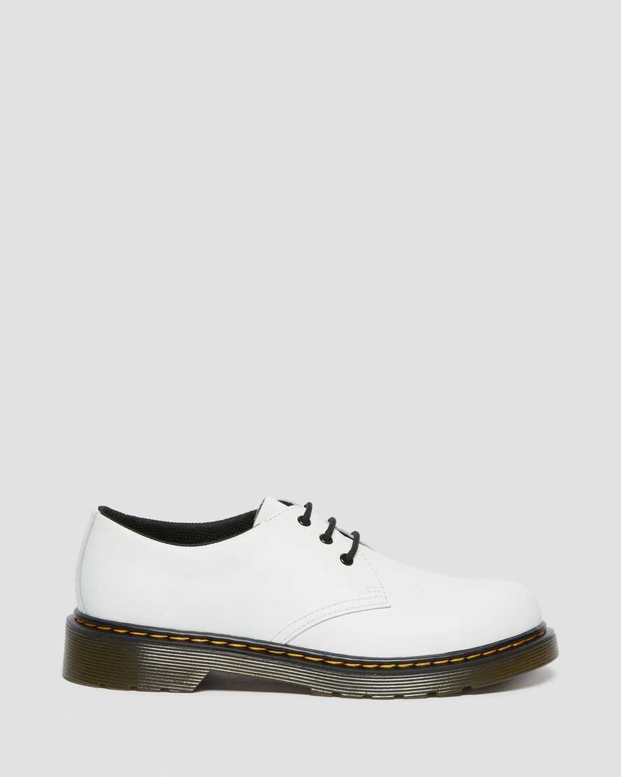 white dr martens 1461 lace up kids shoes