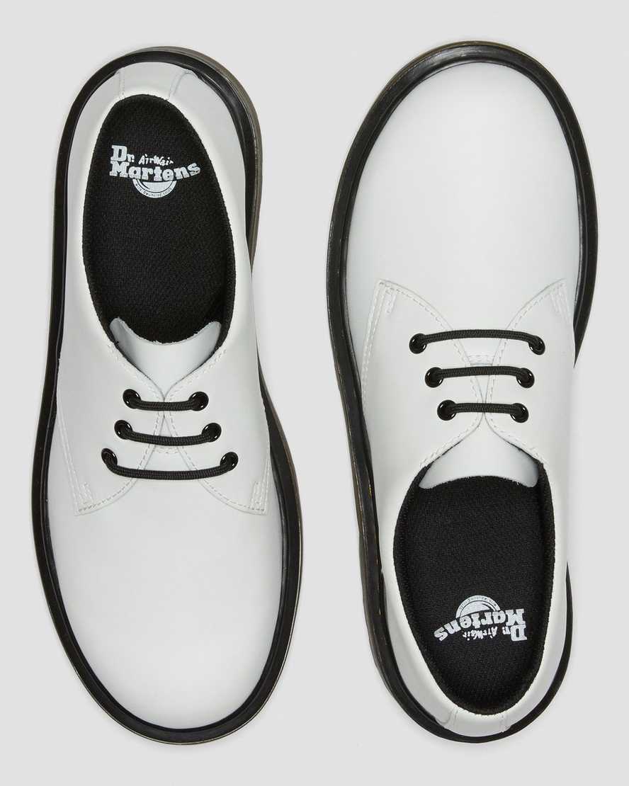 white dr martens 1461 lace up kids shoes