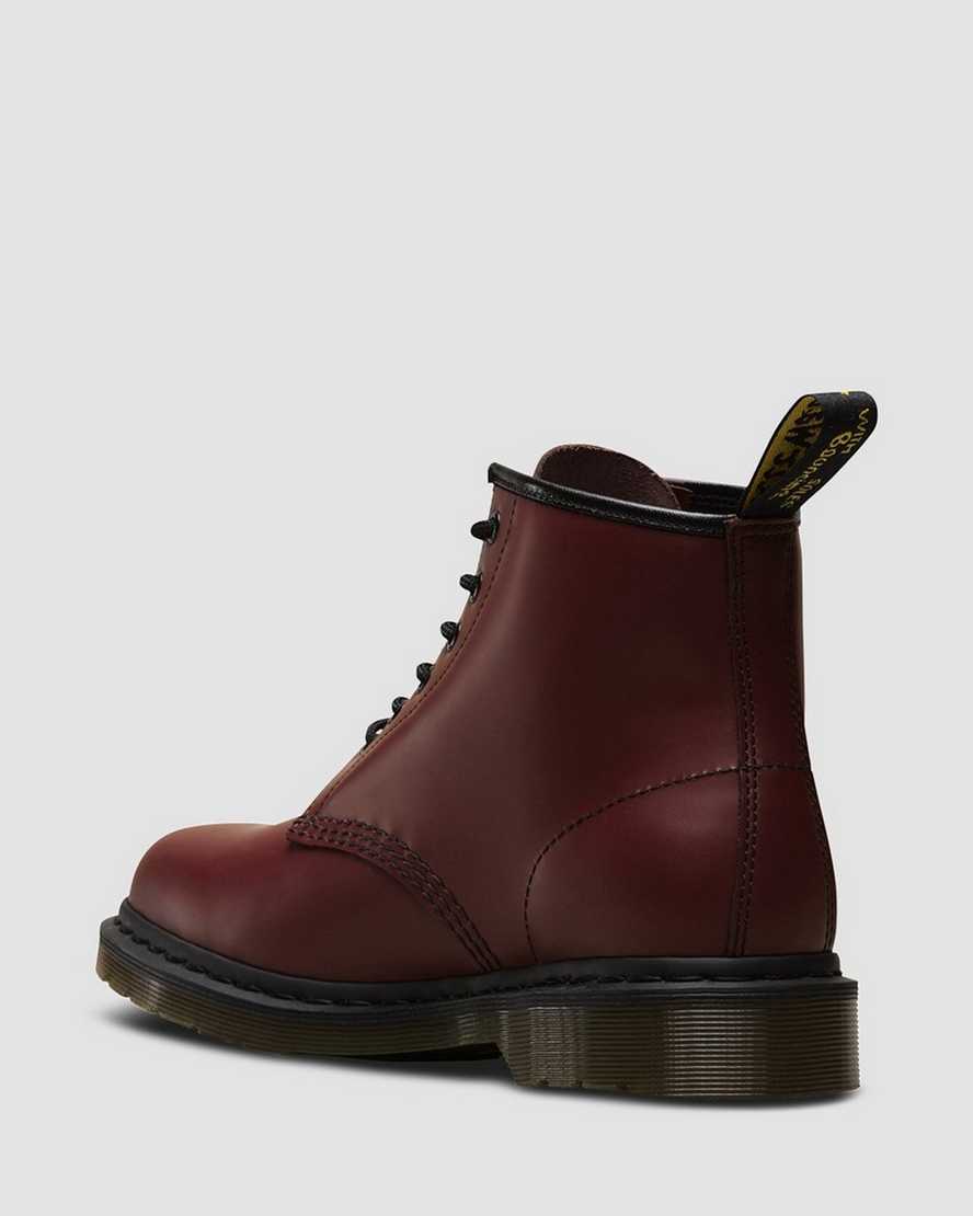 red dr martens 101 smooth mens ankle boots