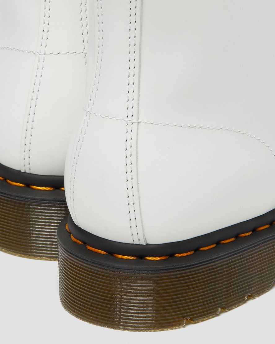 white dr martens 101 yellow stitch smooth mens ankle boots