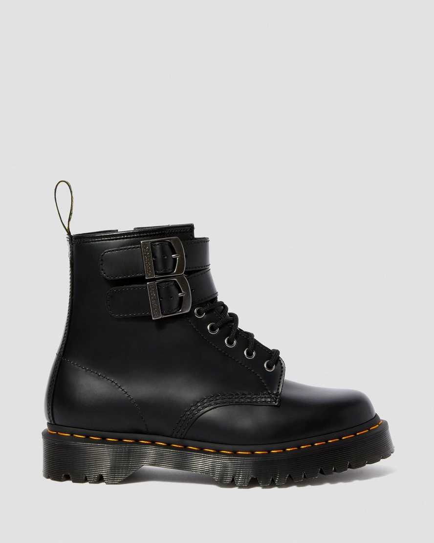 black dr martens 1460 smooth mens buckle boots