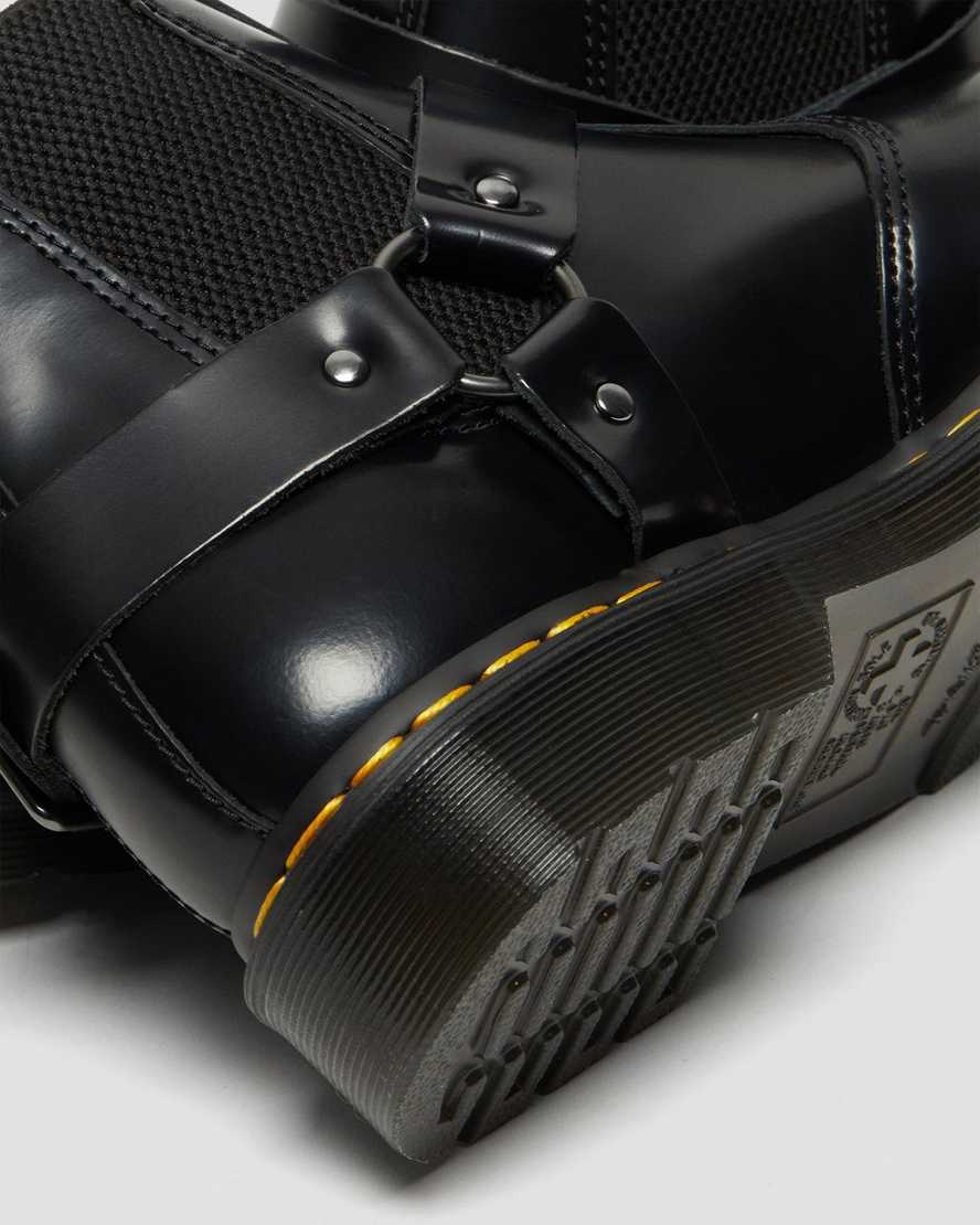 black dr martens wincox smooth mens buckle boots
