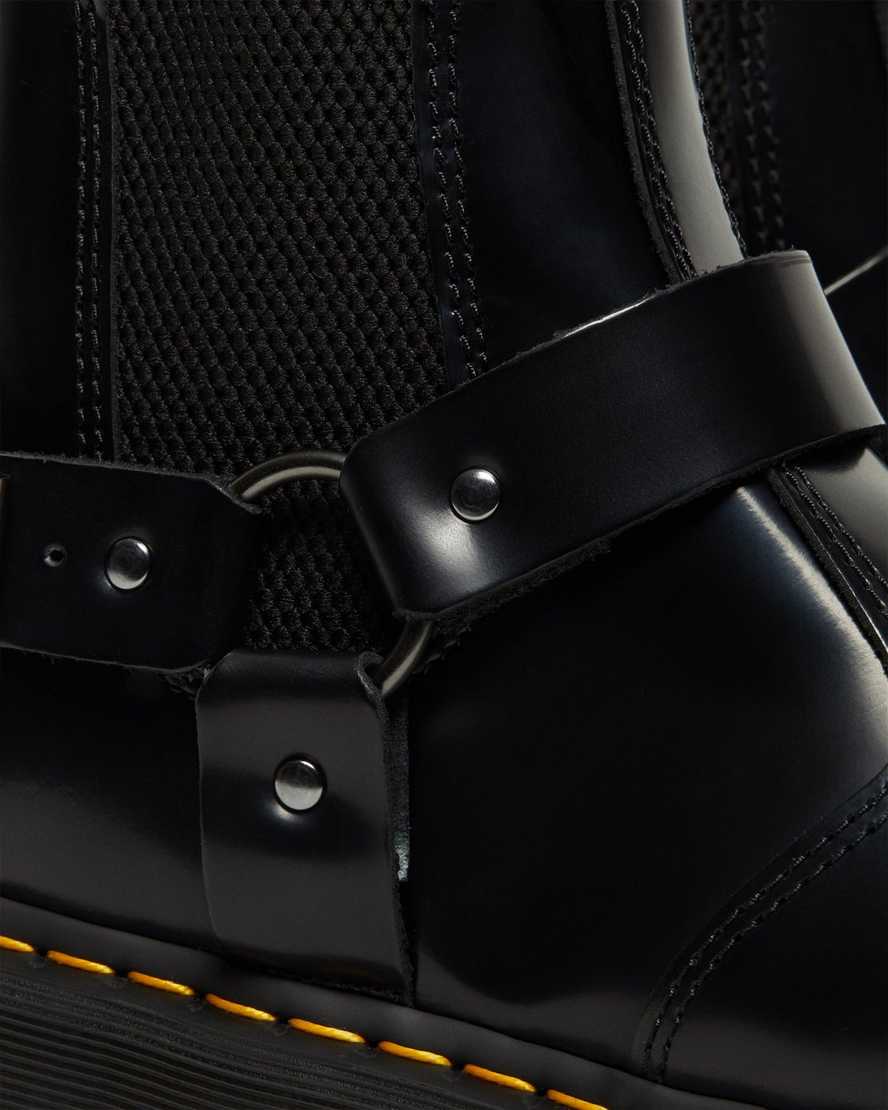 black dr martens wincox smooth mens buckle boots