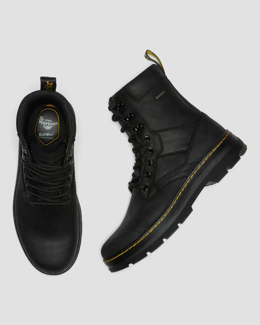 black dr martens iowa waterproof poly mens casual boots