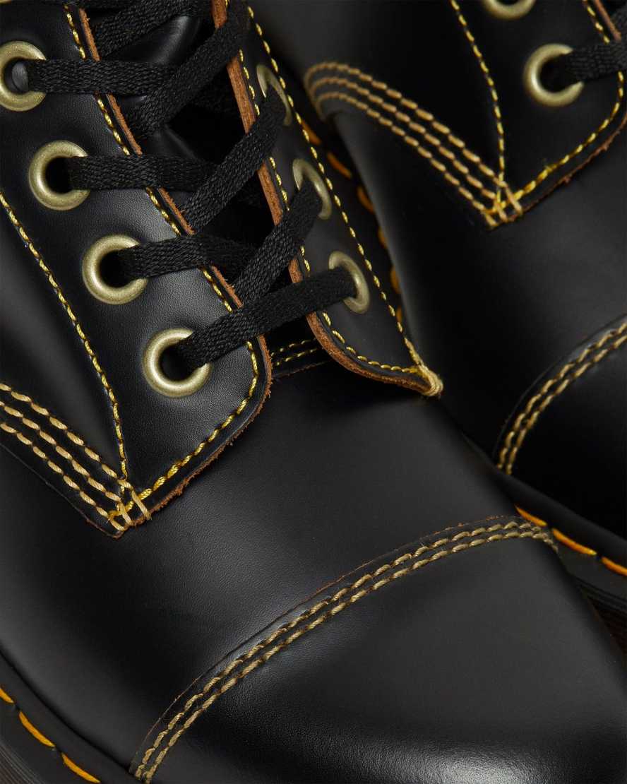 black dr martens capper vintage smooth mens casual boots