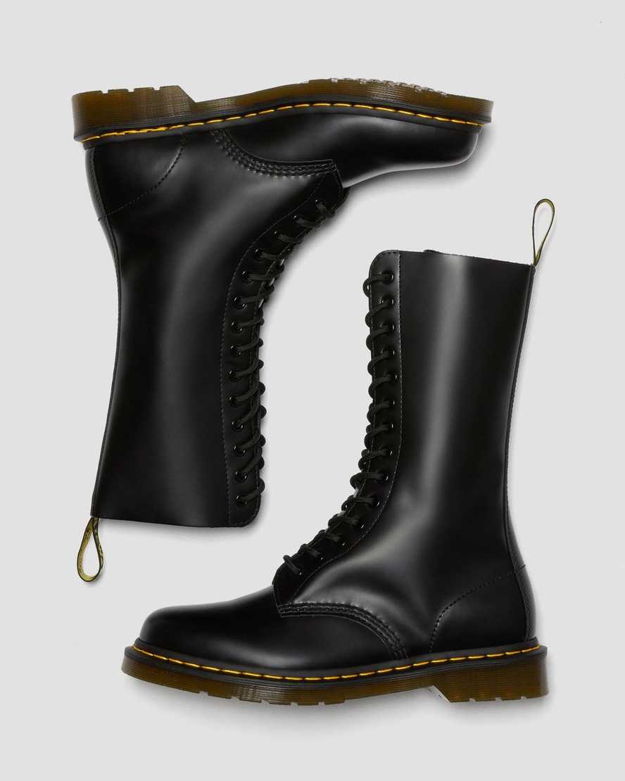 black dr martens 1914 smooth tall mens casual boots