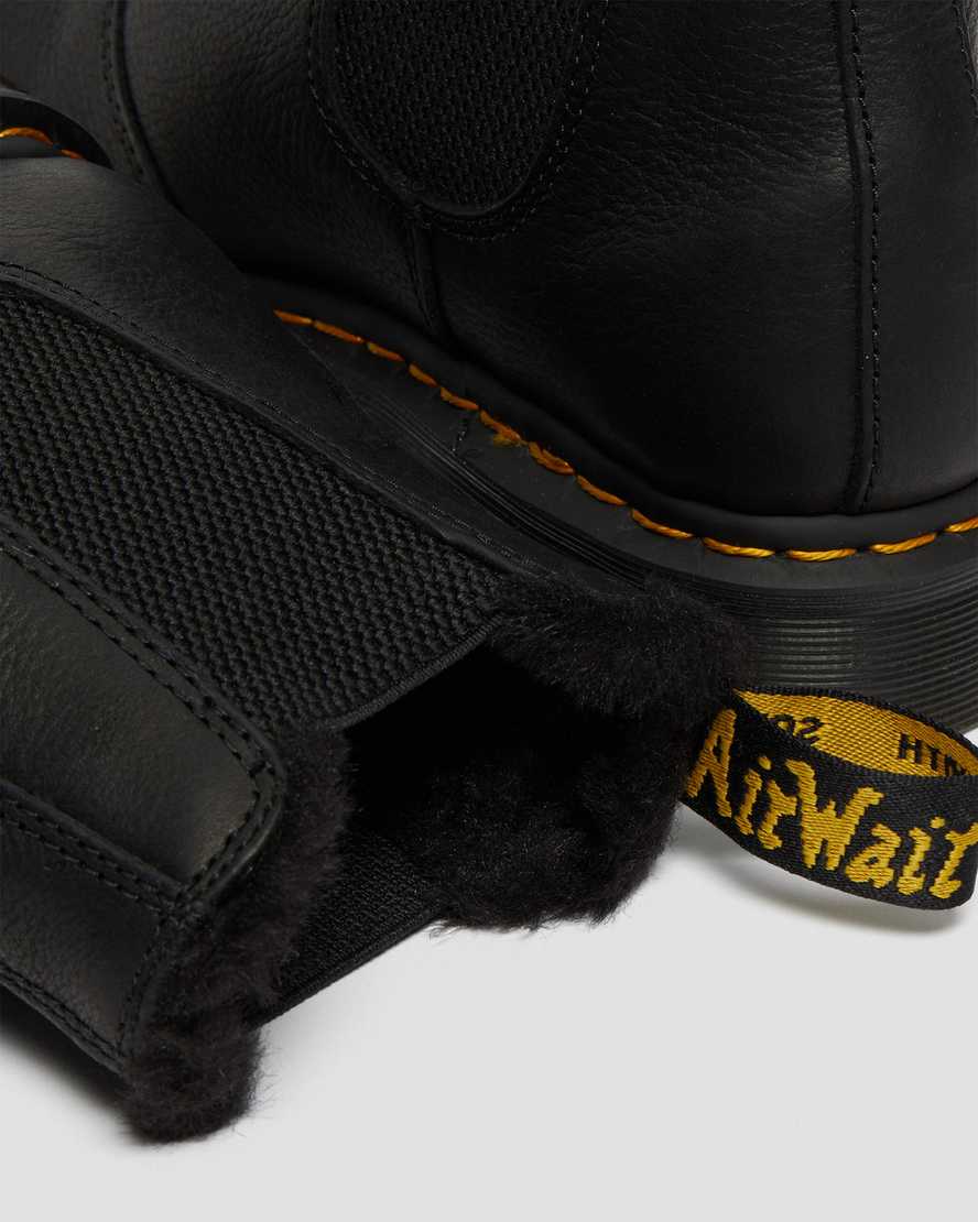 black dr martens 2976 faux fur lined mens chelsea boots