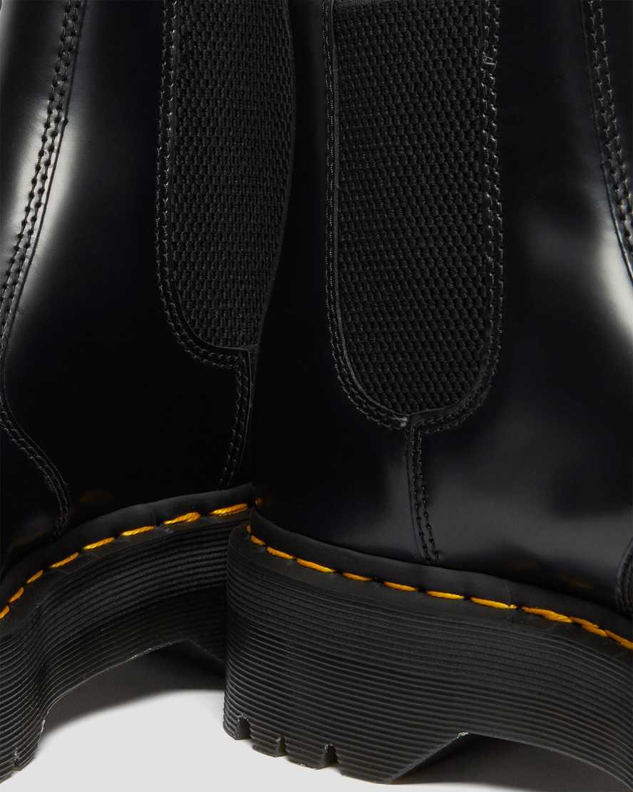 black dr martens 2976 polished smooth platform mens chelsea boots