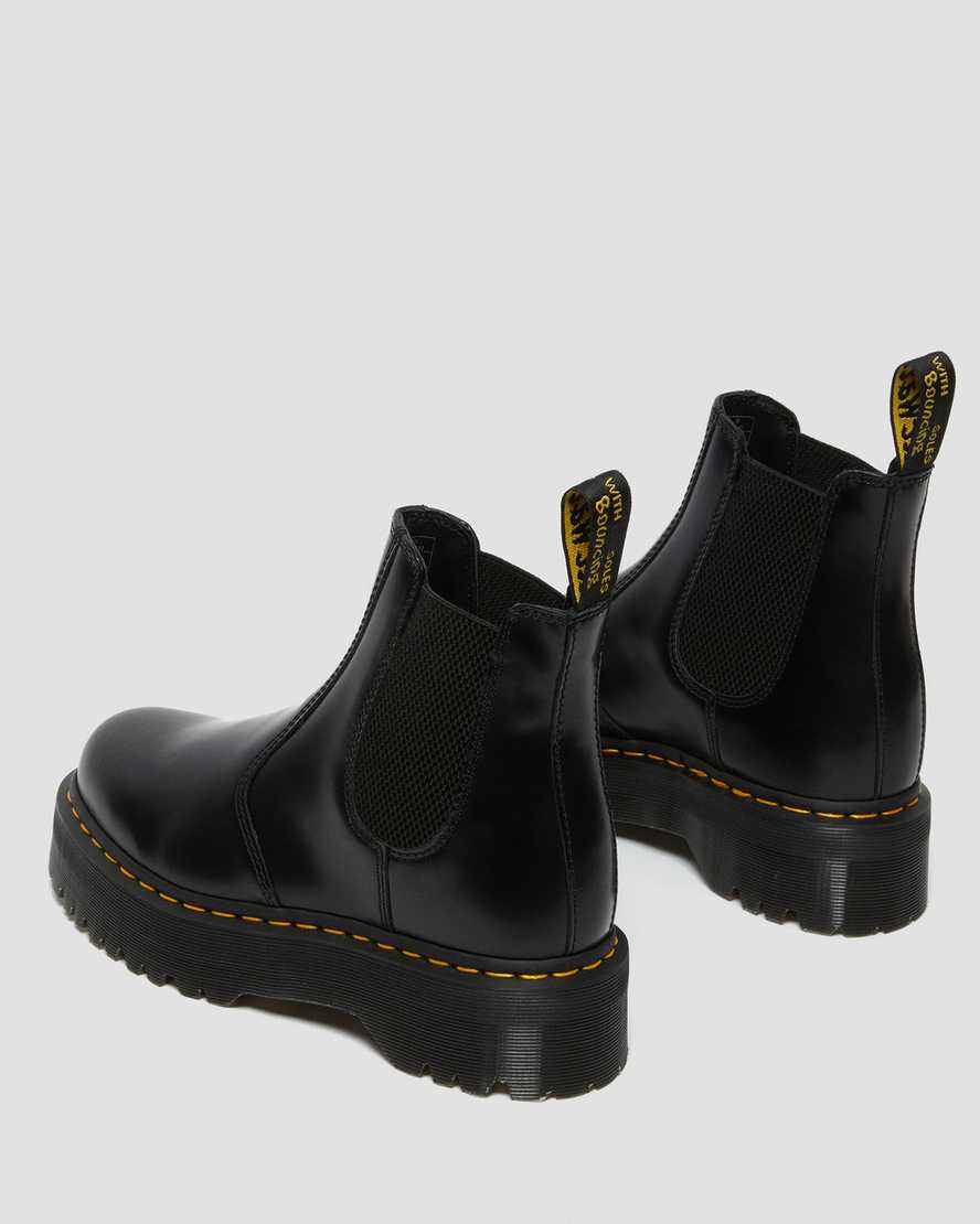 black dr martens 2976 polished smooth platform mens chelsea boots