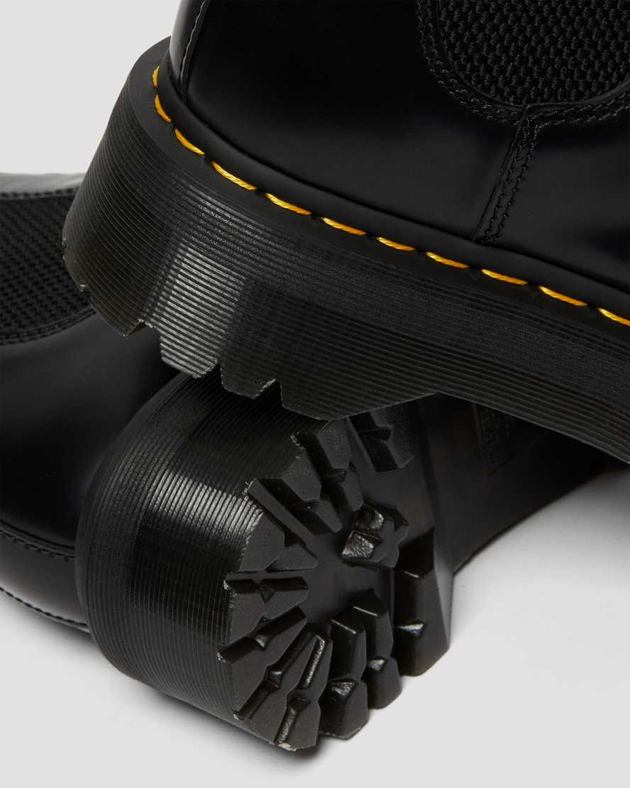 black dr martens 2976 polished smooth platform mens chelsea boots
