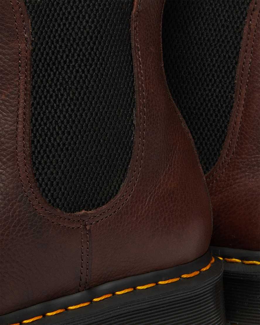 brown dr martens 2976 faux fur lined mens chelsea boots