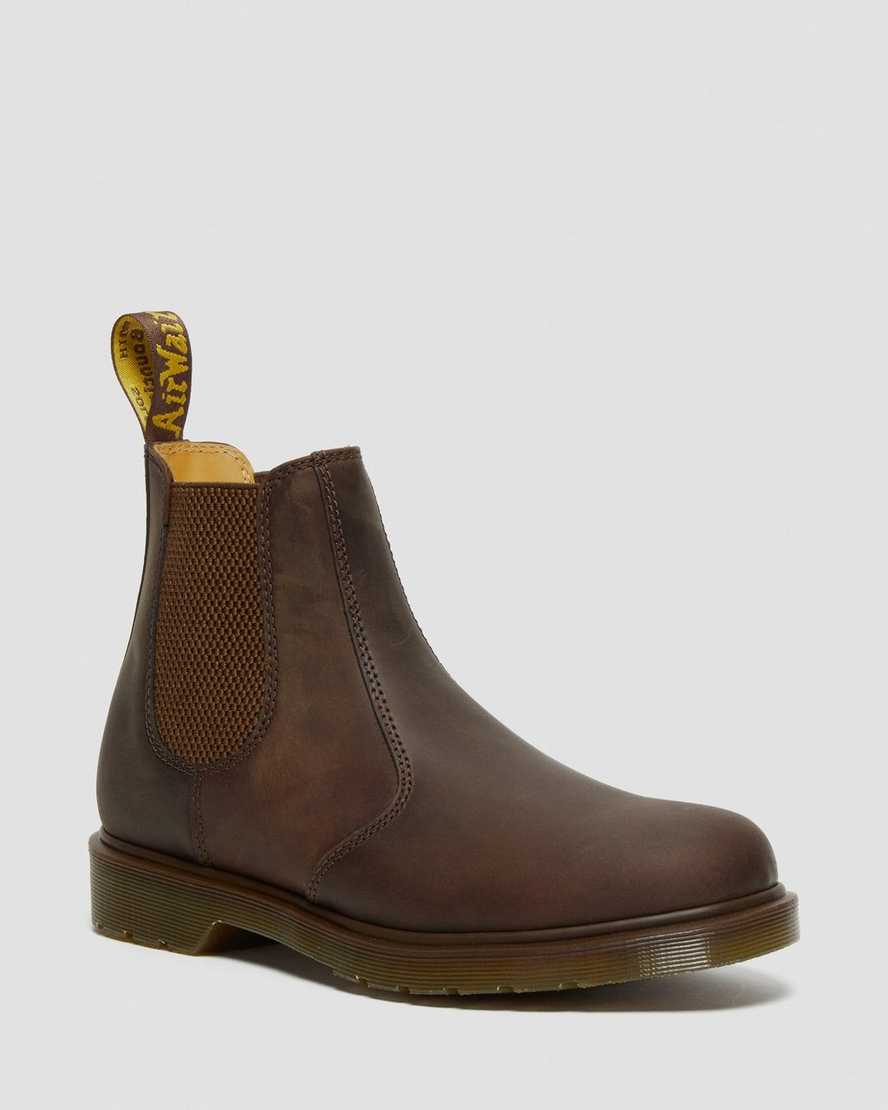 brown dr martens 2976 crazy horse mens chelsea boots