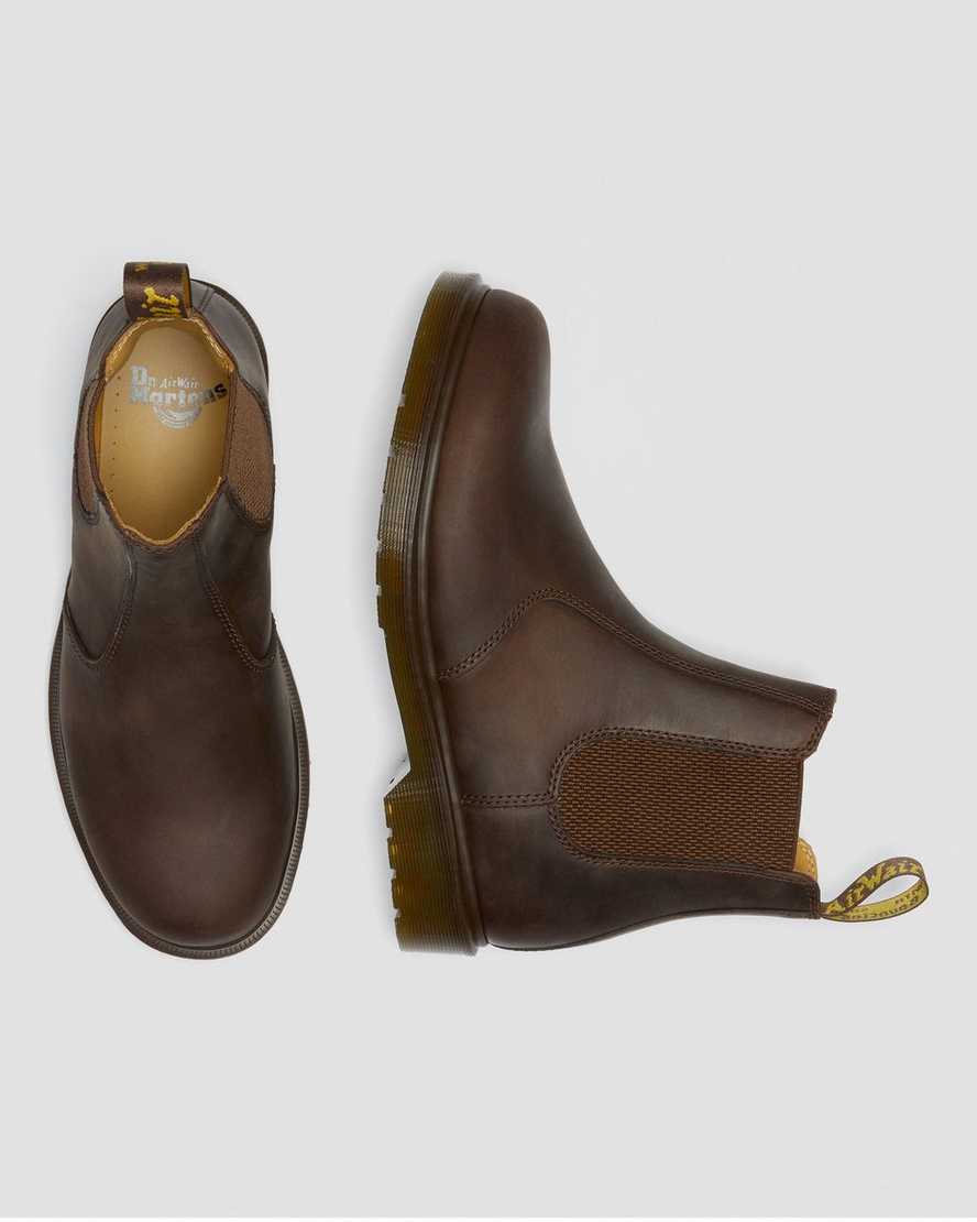 brown dr martens 2976 crazy horse mens chelsea boots