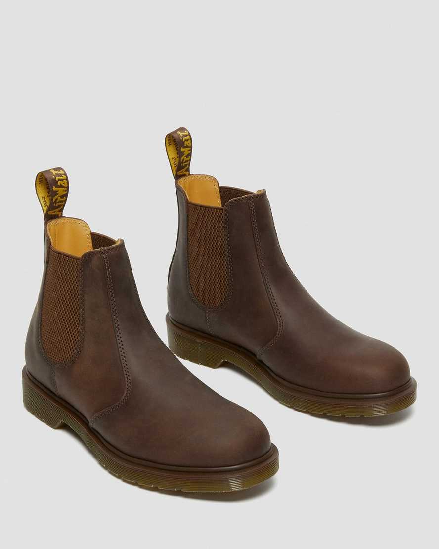 brown dr martens 2976 crazy horse mens chelsea boots