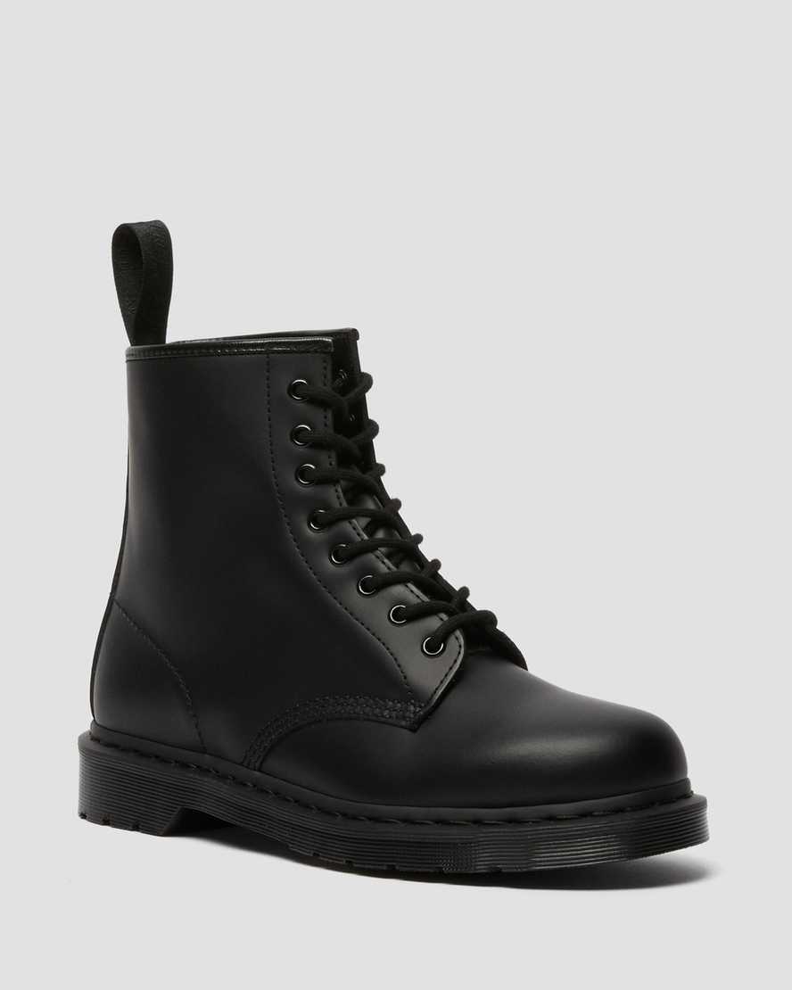black dr martens 1460 mono smooth mens lace up boots