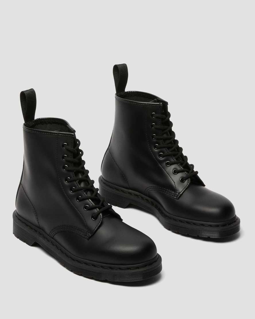 black dr martens 1460 mono smooth mens lace up boots