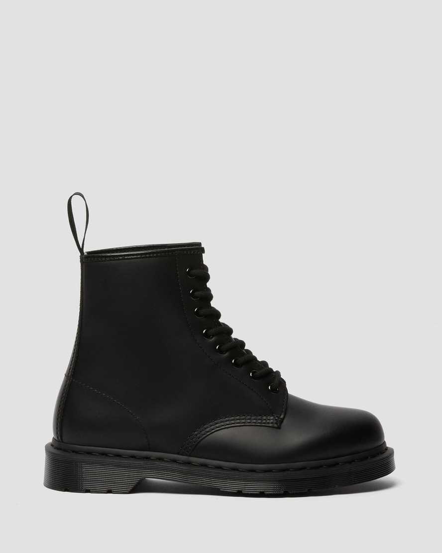 black dr martens 1460 mono smooth mens lace up boots