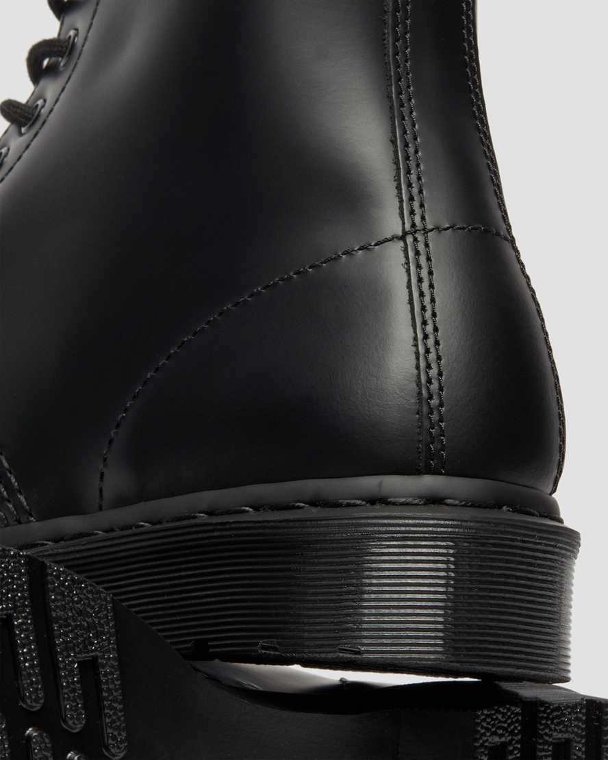 black dr martens 1460 mono smooth mens lace up boots