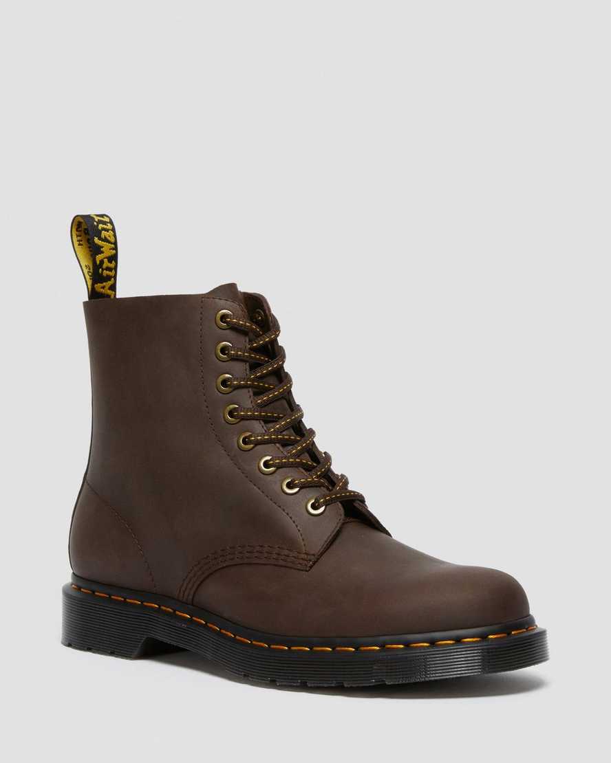 dark brown dr martens 1460 pascal mens lace up boots