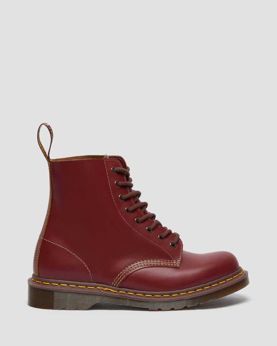 red dr martens 1460 vintage made in england mens lace up boots