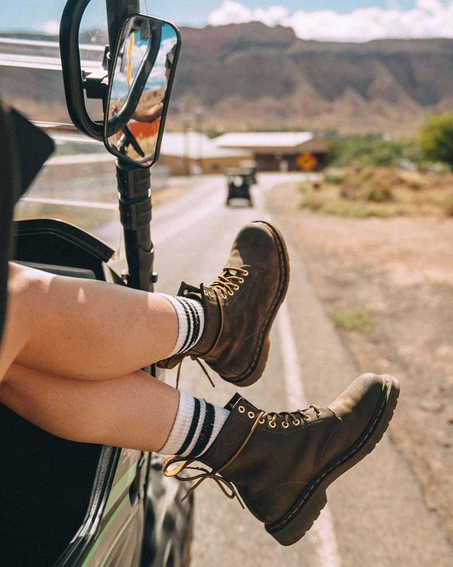 brown dr martens 1460 crazy horse mens lace up boots