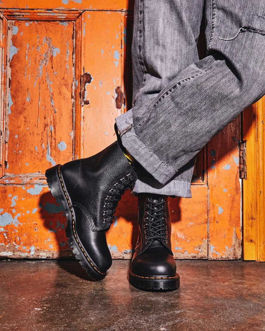 black dr martens 1460 pascal zip tumbled mens lace up boots