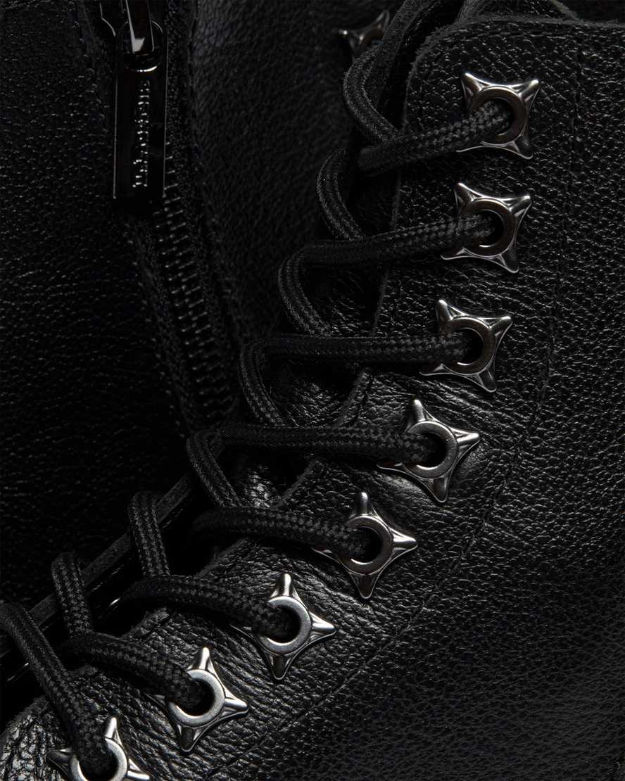 black dr martens 1460 pascal zip tumbled mens lace up boots