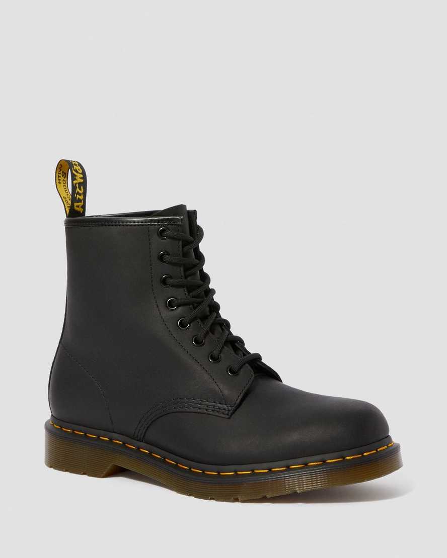 black dr martens 1460 greasy mens lace up boots