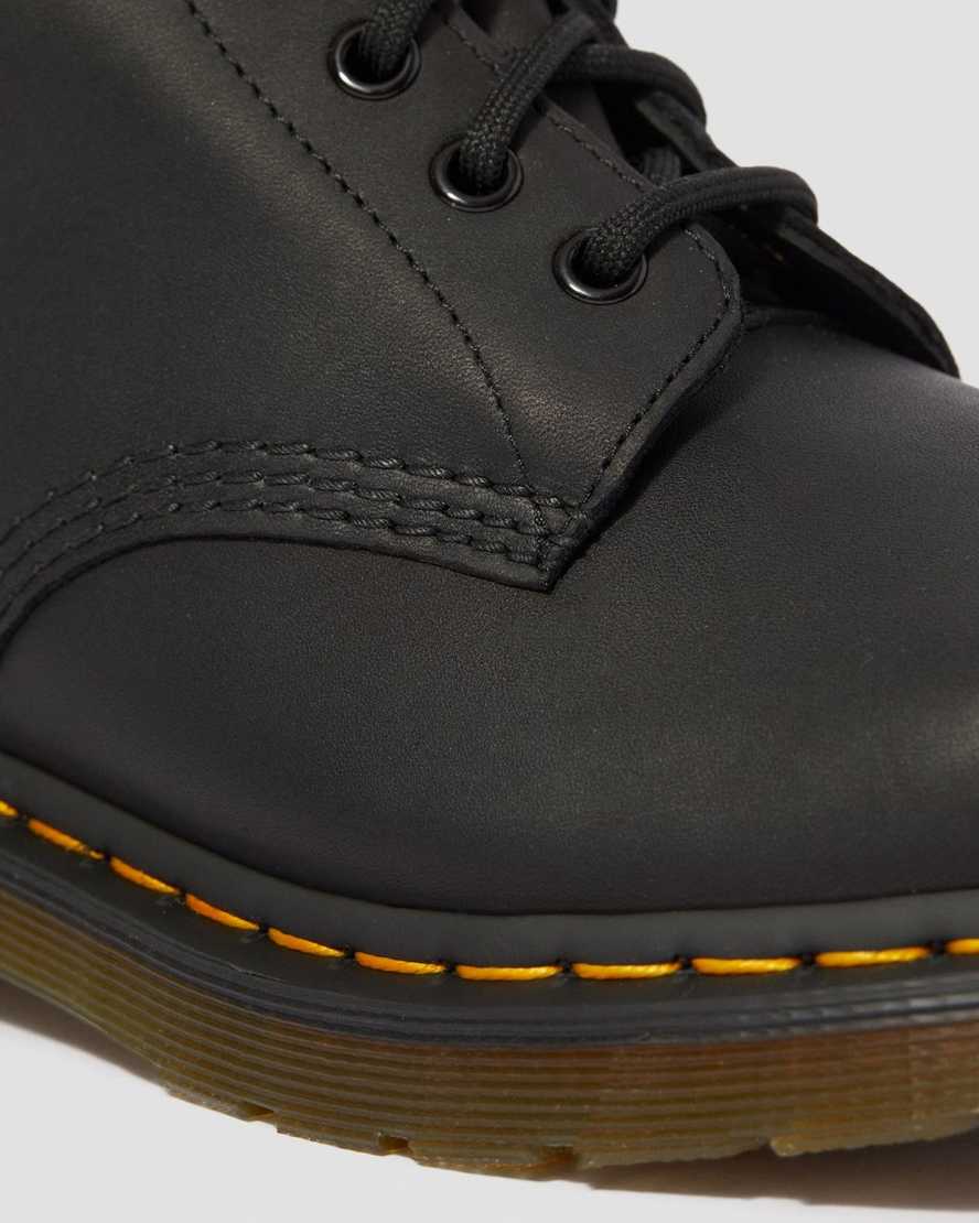 black dr martens 1460 greasy mens lace up boots