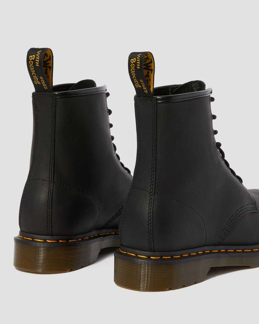 black dr martens 1460 greasy mens lace up boots