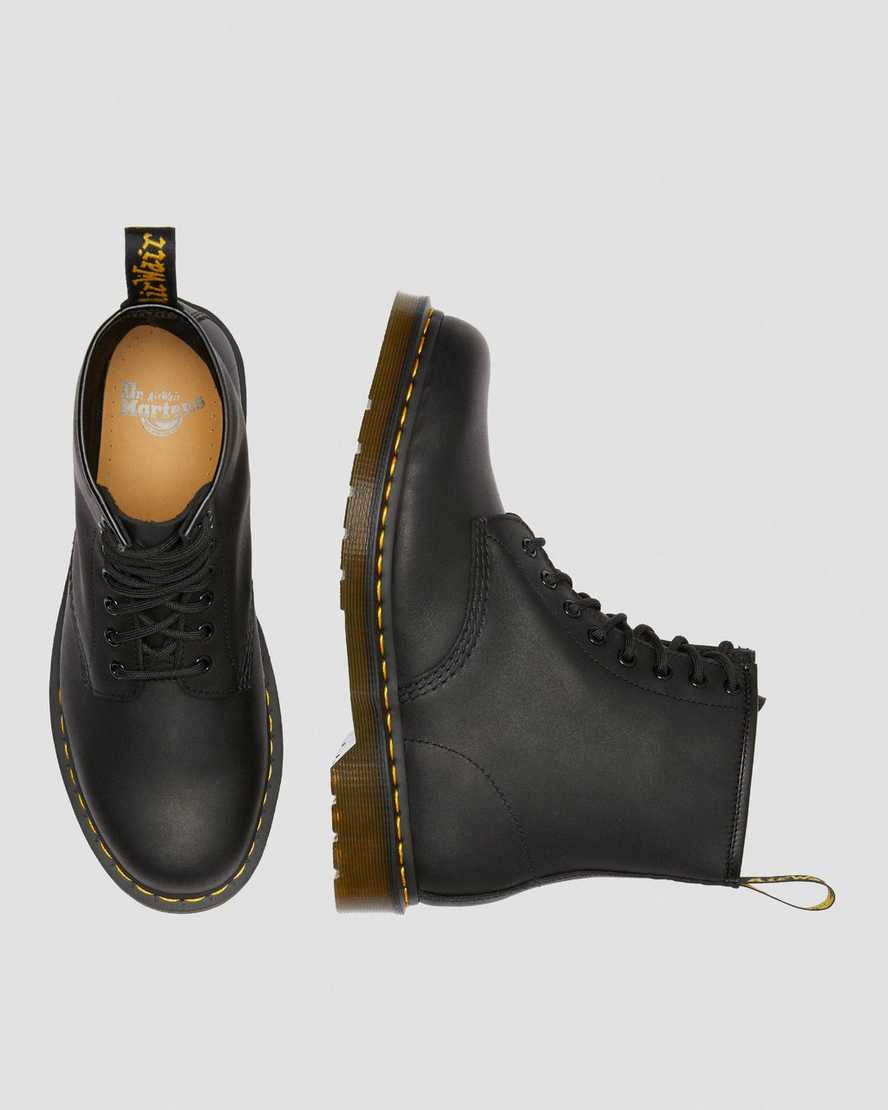 black dr martens 1460 greasy mens lace up boots