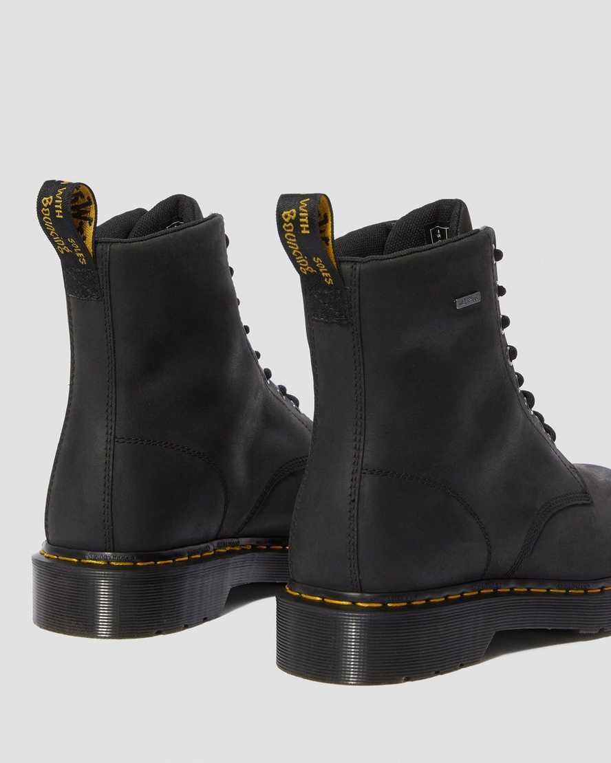 black dr martens 1460 waterproof mens lace up boots