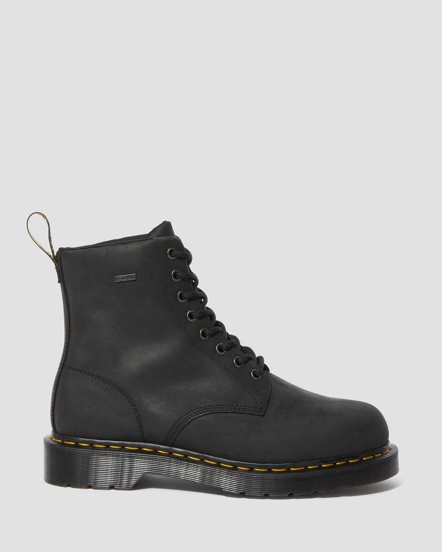black dr martens 1460 waterproof mens lace up boots