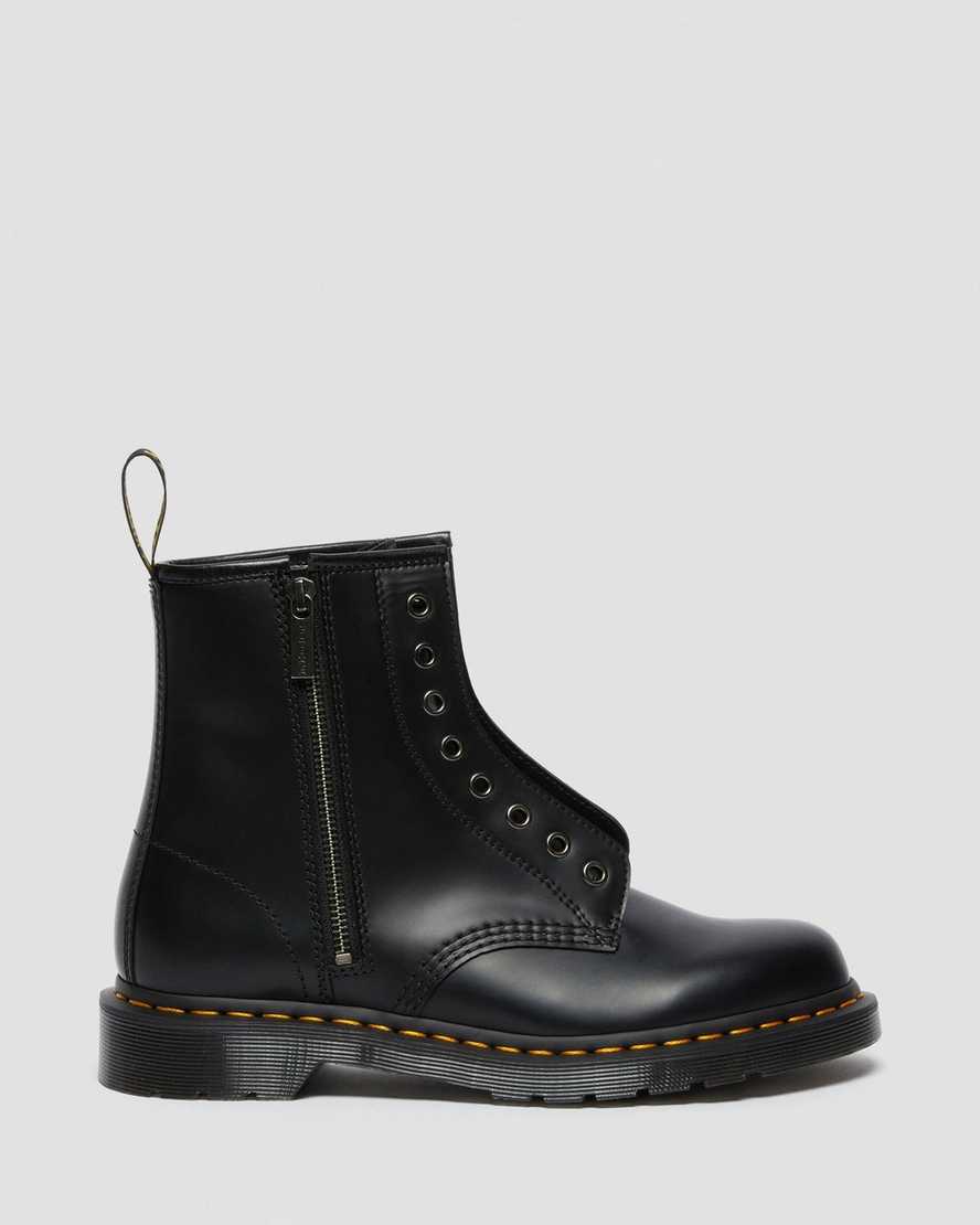 black dr martens 1460 elastic smooth mens lace up boots