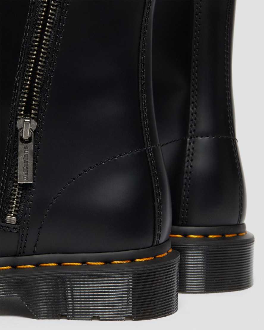 black dr martens 1460 elastic smooth mens lace up boots
