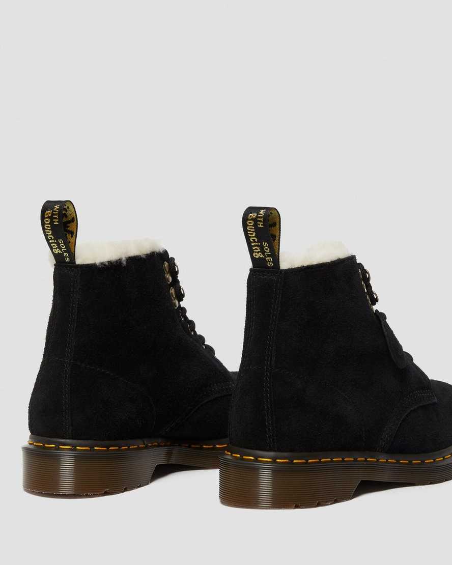 black dr martens 101 shearling mens lined boots