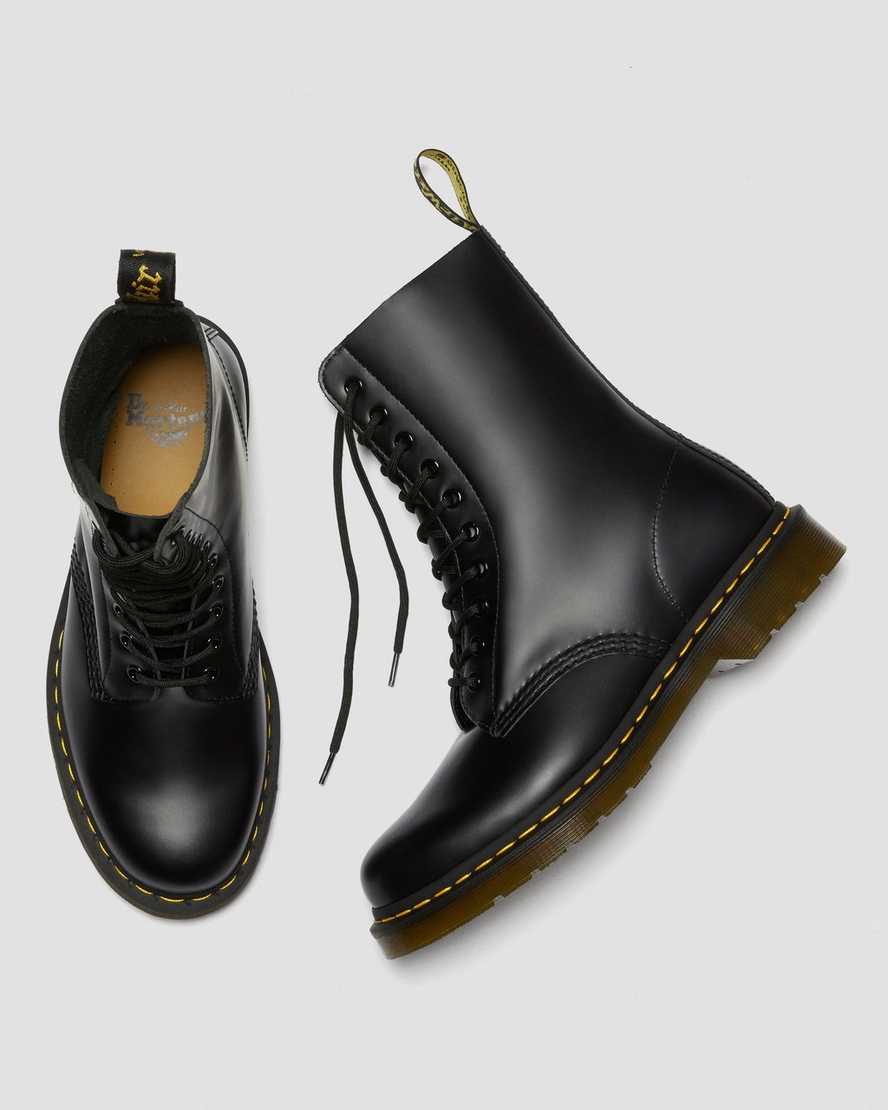 black dr martens 1490 smooth mens mid calf boots