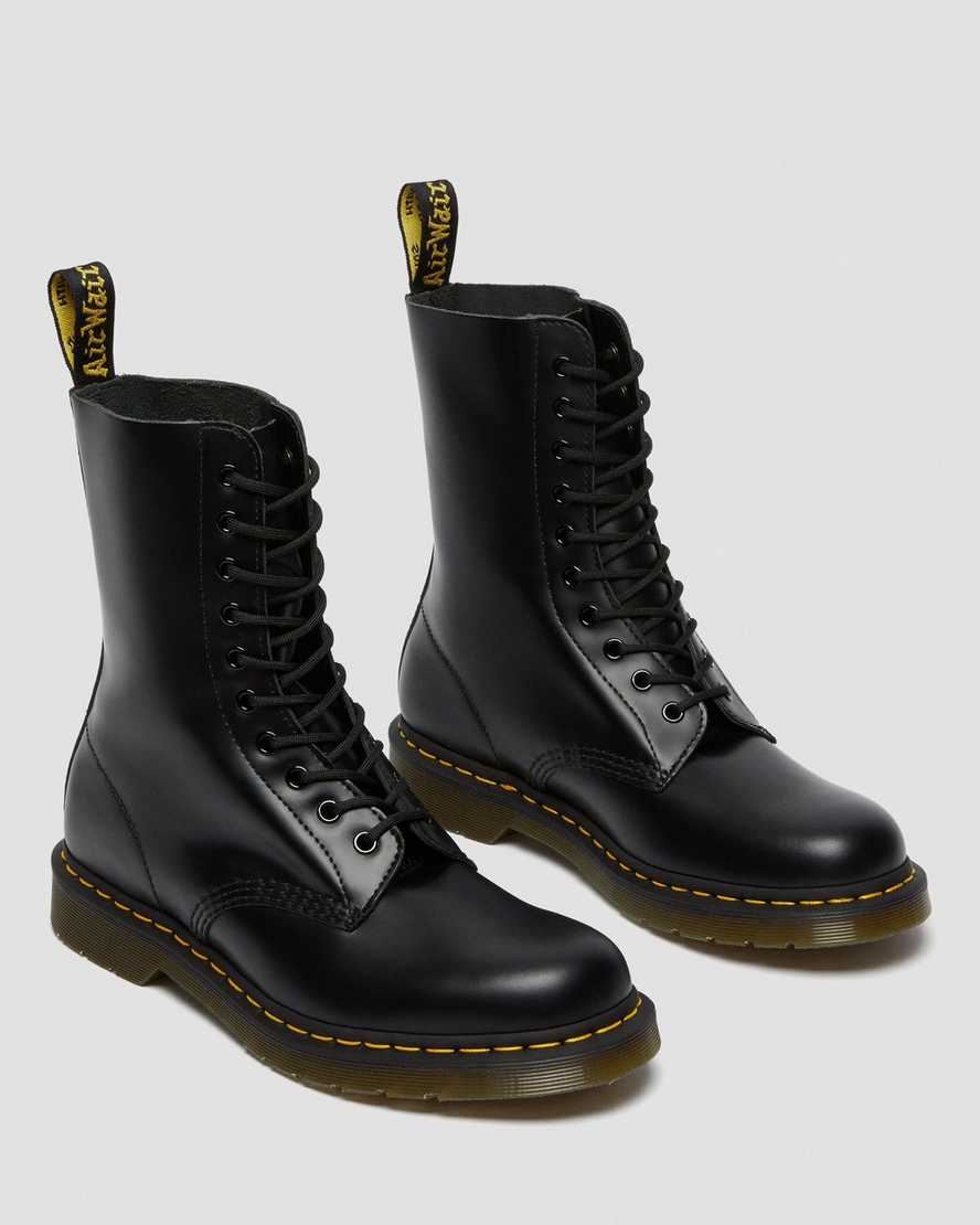 black dr martens 1490 smooth mens mid calf boots