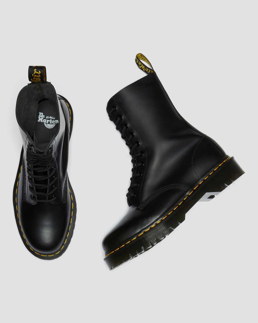 black dr martens 1490 bex smooth mens mid calf boots