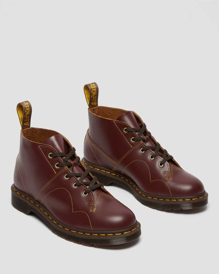 burgundy dr martens church vintage mens monkey boots