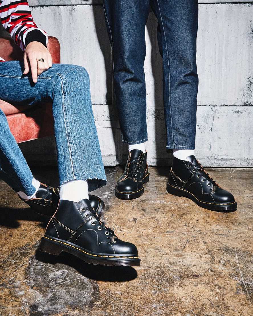 black dr martens church vintage mens monkey boots